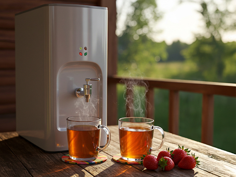 Настольный кулер на даче / Кулер для воды на столе в интерьере