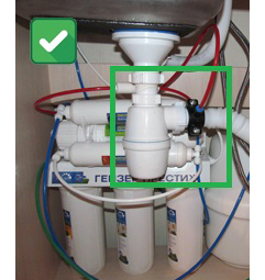 Вывод дренажа в фильтре обратного осмоса для воды Вывод дренажа в фильтре обратного осмоса для воды